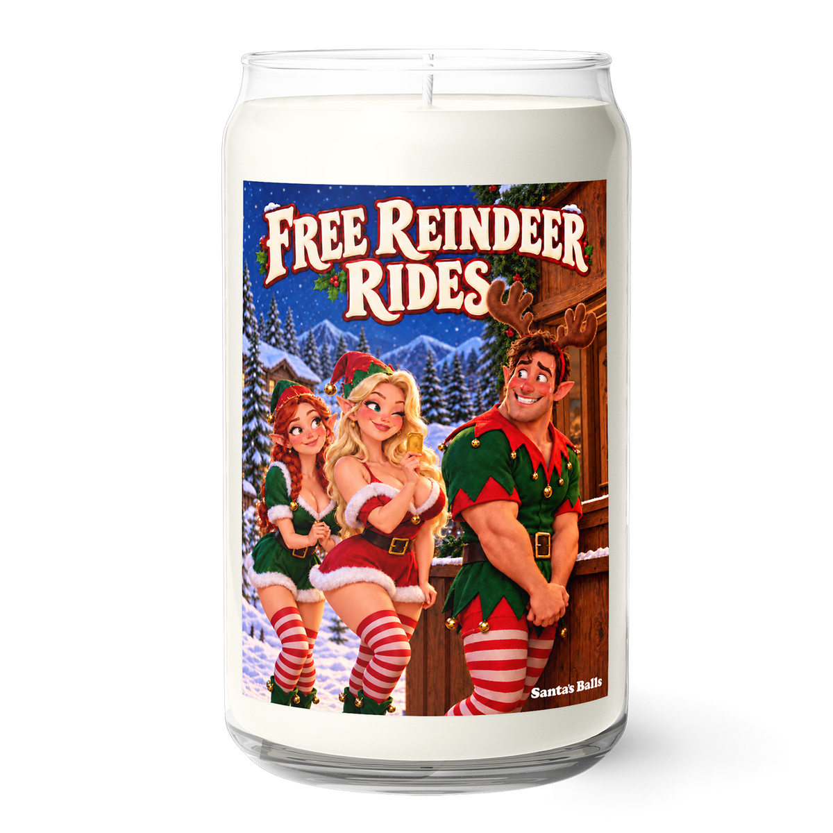 Free Reindeer Rides Candle